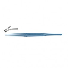 Diam-n-Dust™ Micro Dissecting Forcep Curved - 1 x 2 Teeth Titanium, 15 cm - 6" Tip Size 6.0 x 0.4 mm